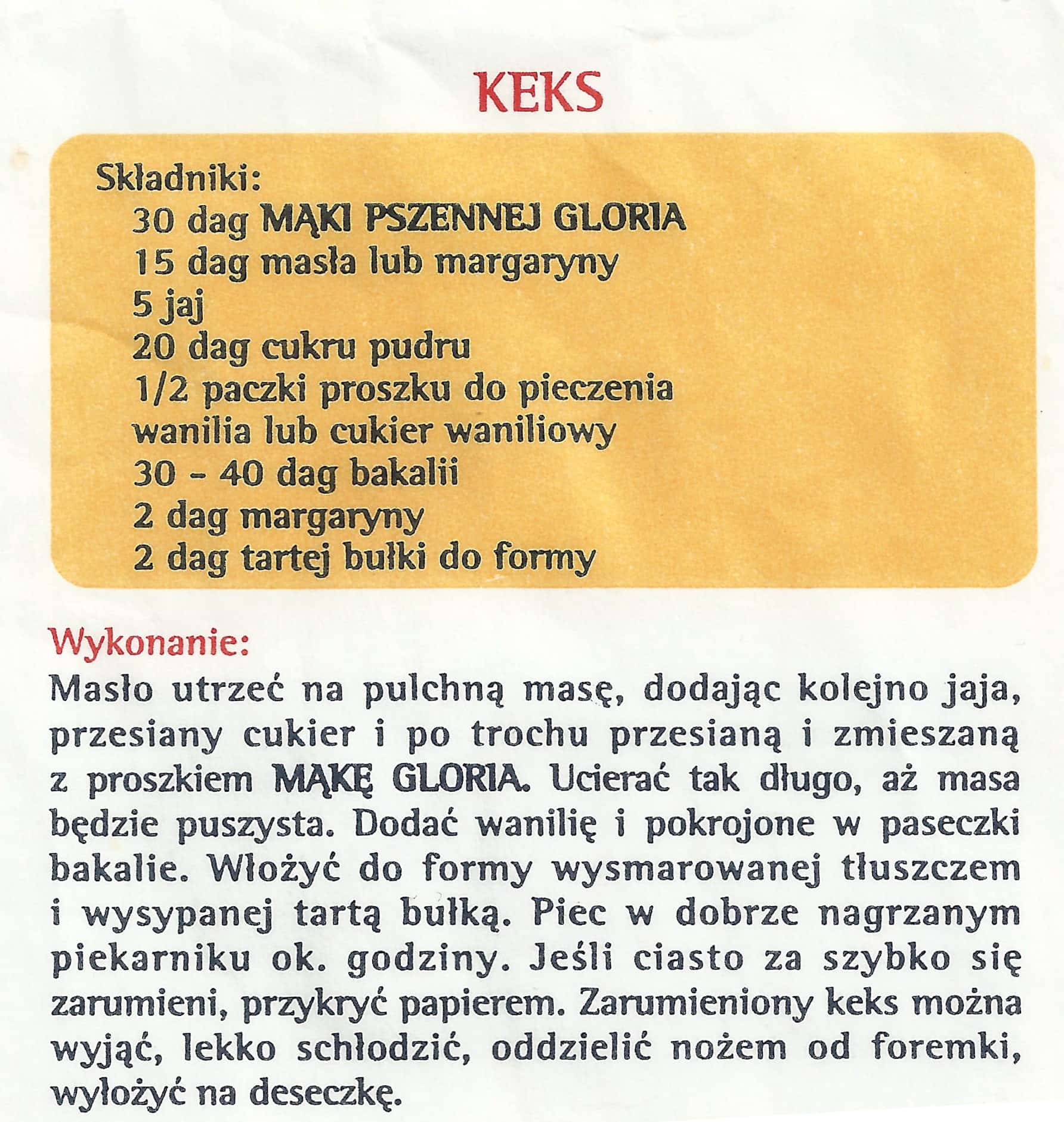 zeskanowany dokument, odręcznie pisany przepis kulinarny